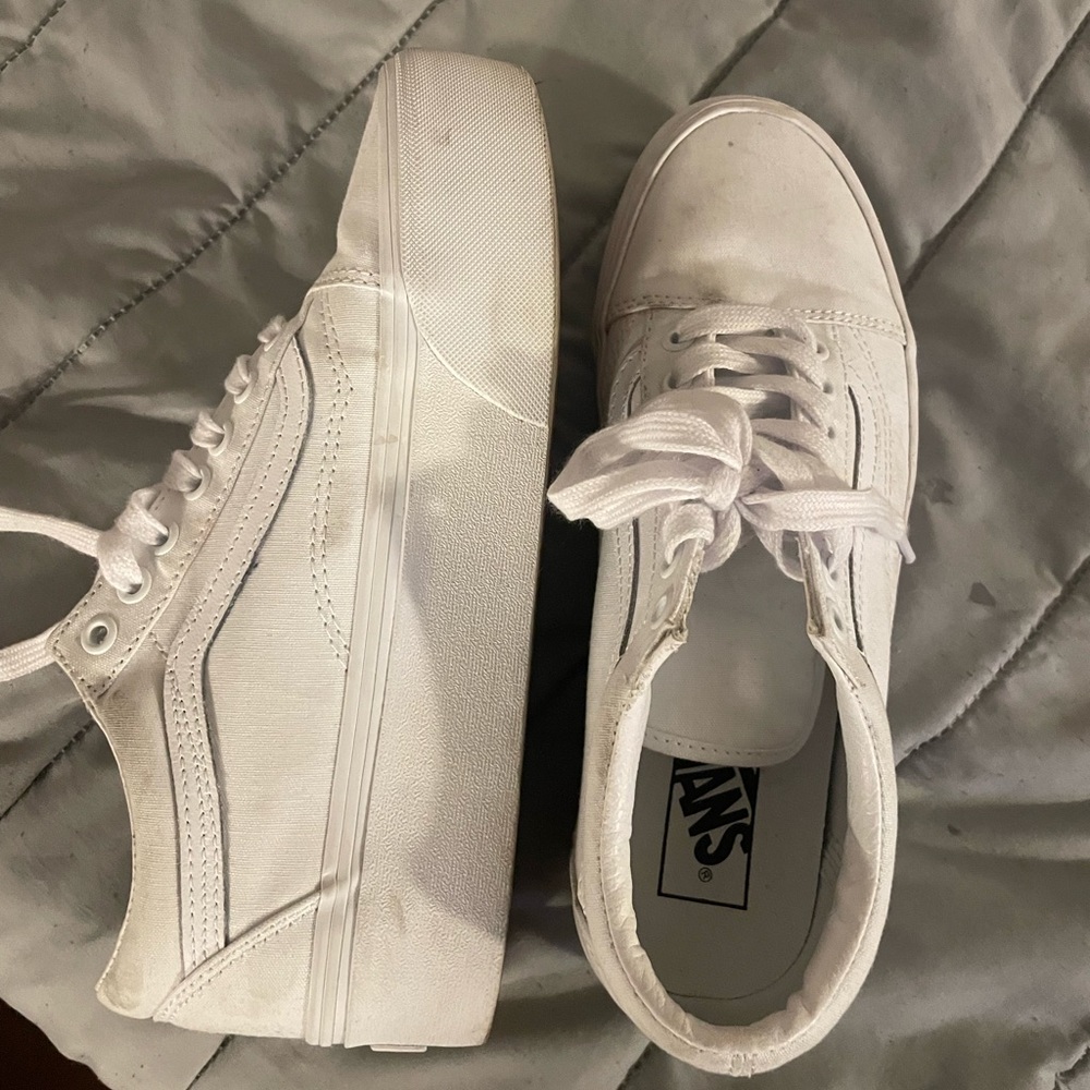White platform vans